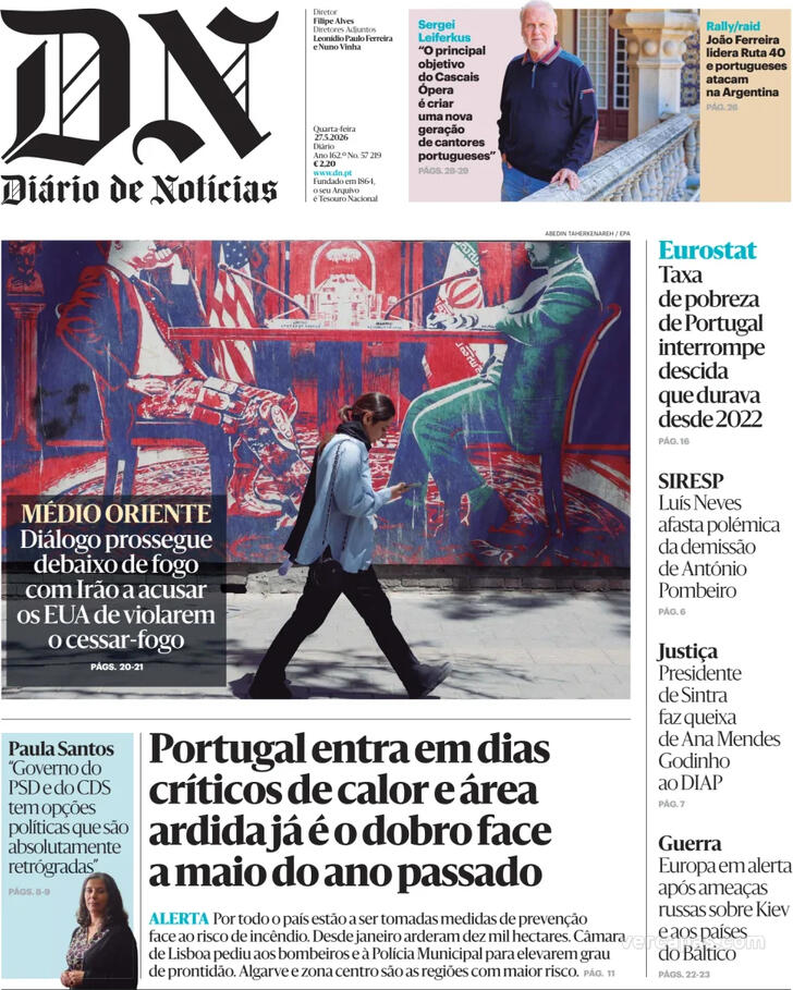 Capa Di�rio de Not�cias - 2026-05-27