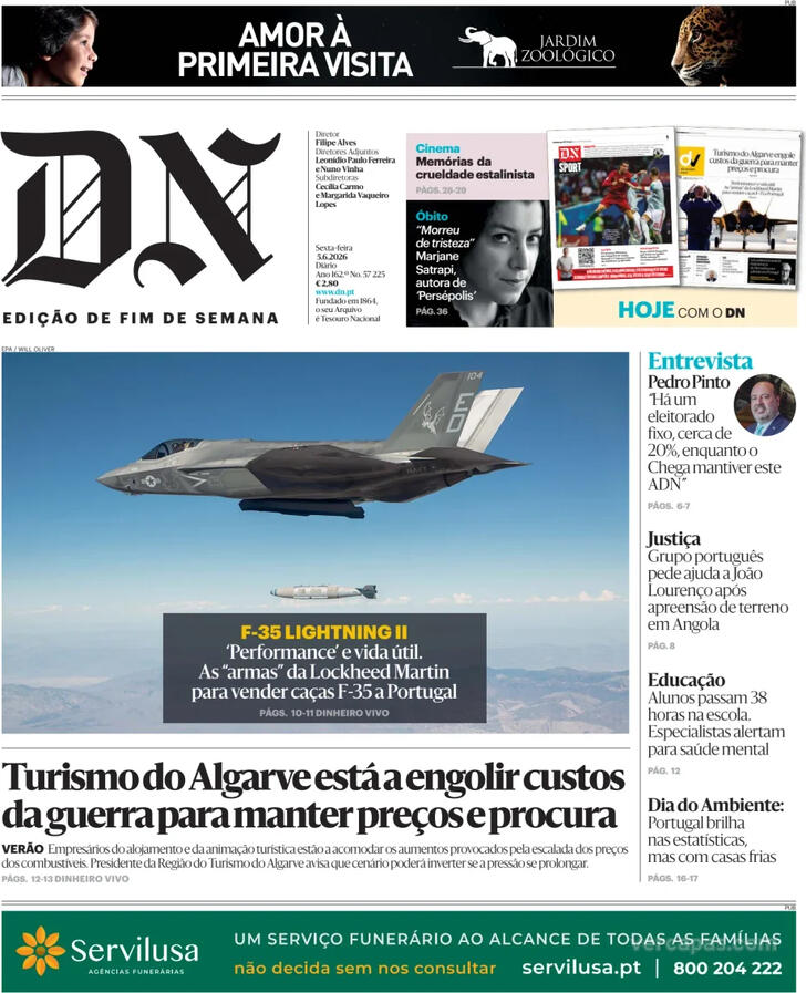 Capa Di�rio de Not�cias - 2026-06-05