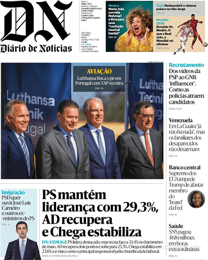Capa Di�rio de Not�cias - 2026-06-30