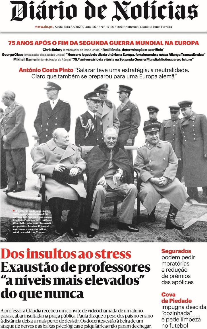 Capa Dirio de Notcias - 2020-05-08