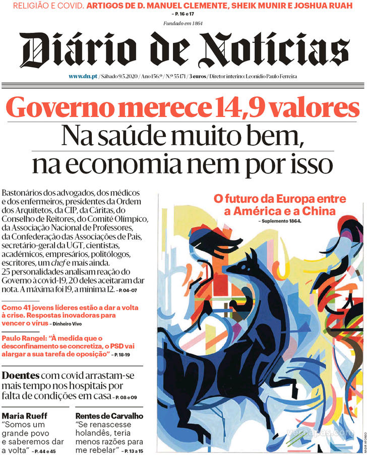 Capa Dirio de Notcias - 2020-05-09