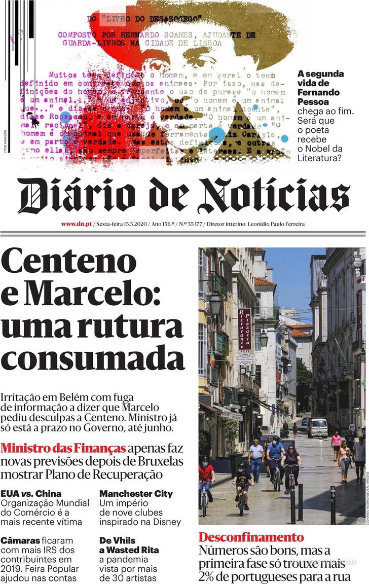 Capa Dirio de Notcias - 2020-05-15