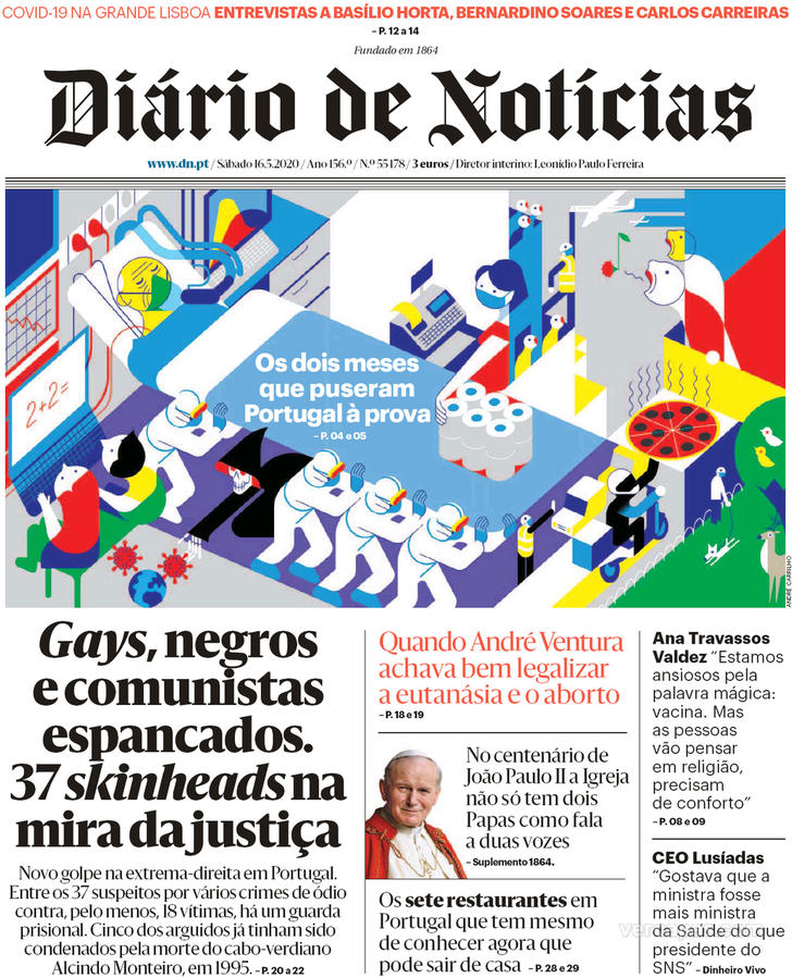 Capa Dirio de Notcias - 2020-05-16