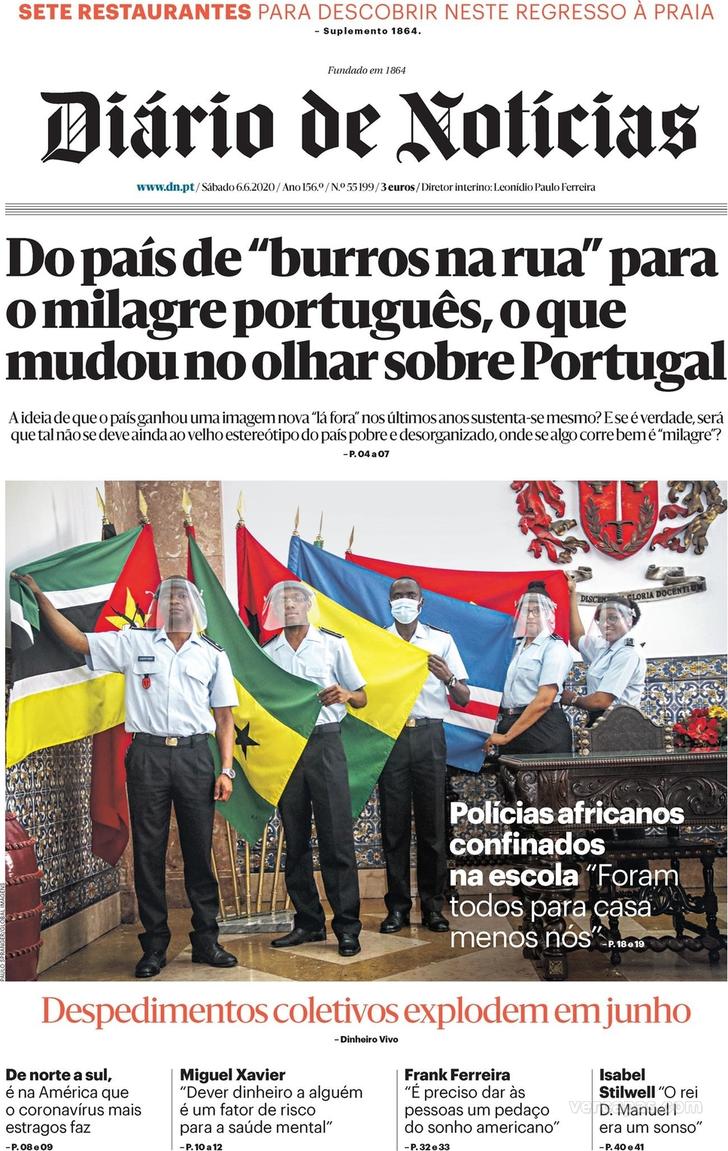 Capa Dirio de Notcias - 2020-06-06