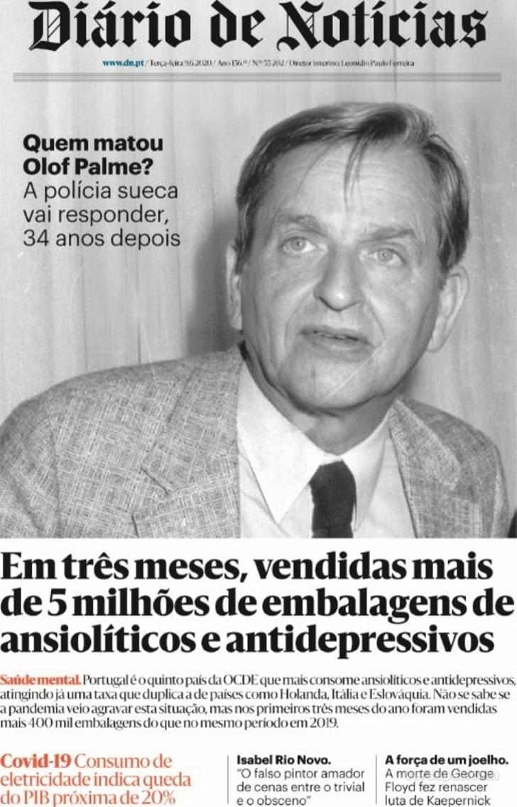 Capa Dirio de Notcias - 2020-06-09