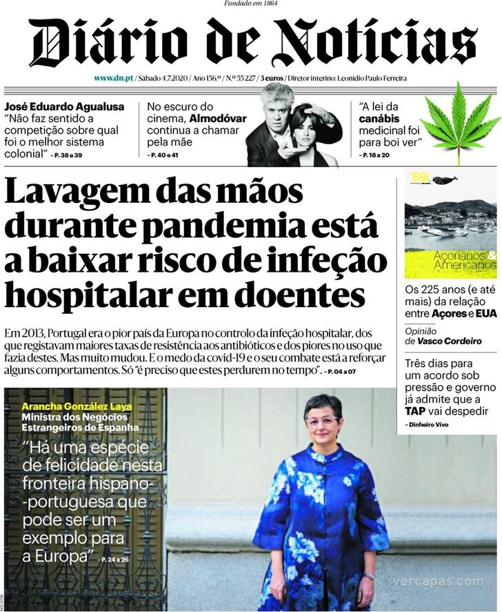 Capa Dirio de Notcias - 2020-07-04