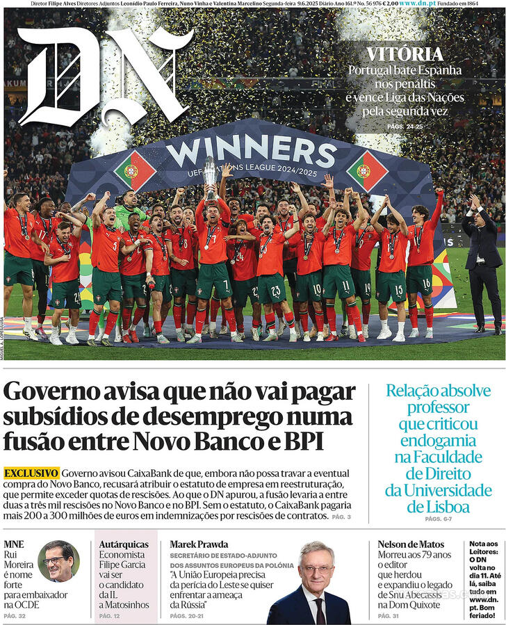 Capa Dirio de Notcias - 2025-06-09