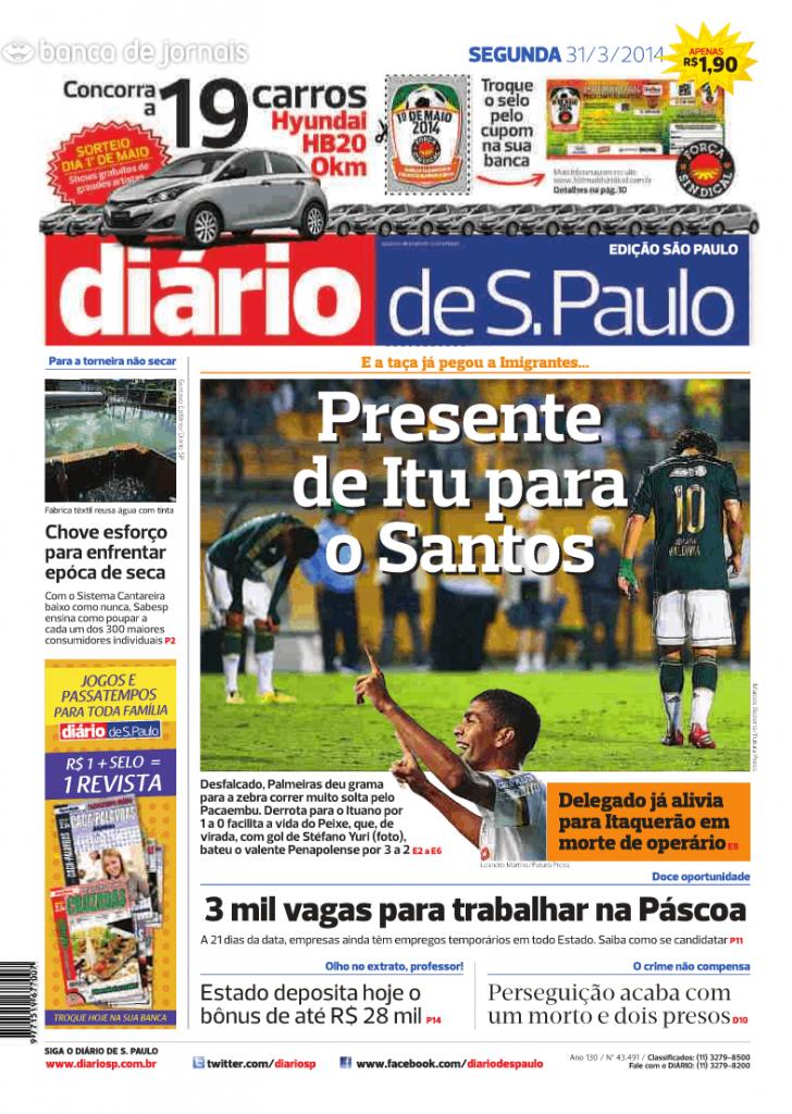 Capa Di�rio de S.Paulo - 2014-03-31