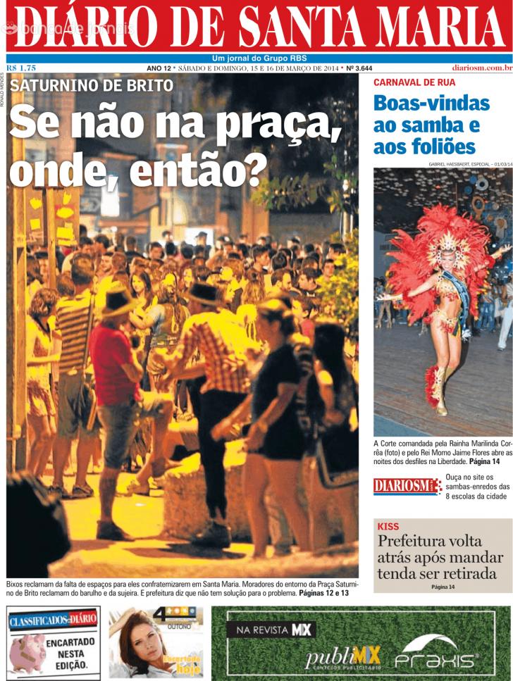 Capa Dirio de Santa Maria - 2014-03-15