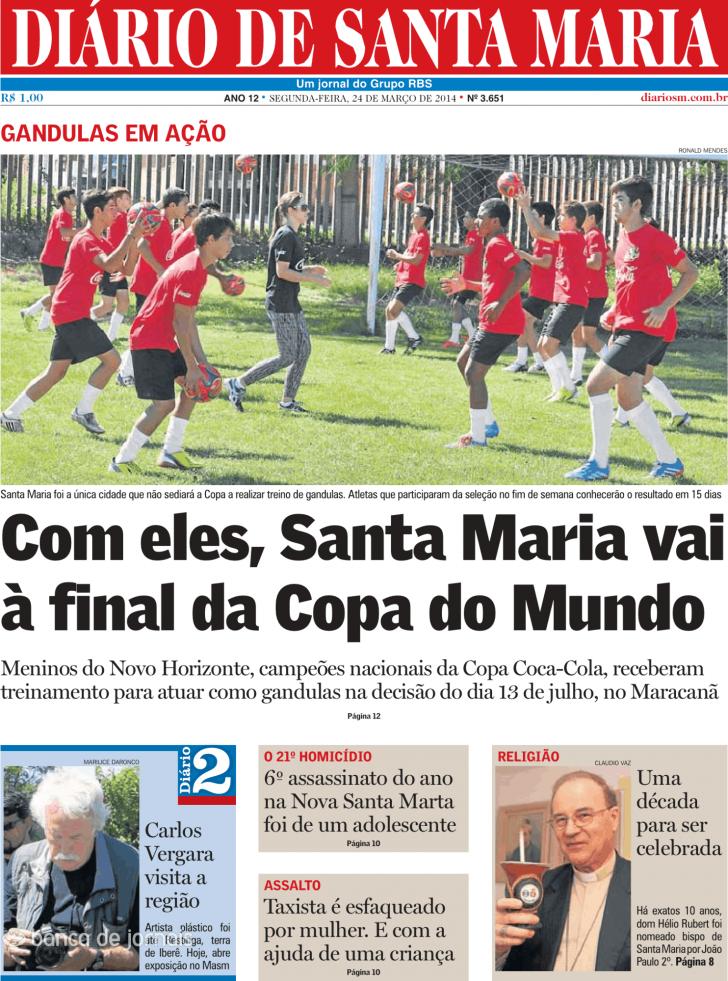 Capa Dirio de Santa Maria - 2014-03-24