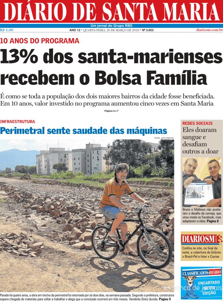Capa Dirio de Santa Maria - 2014-03-26