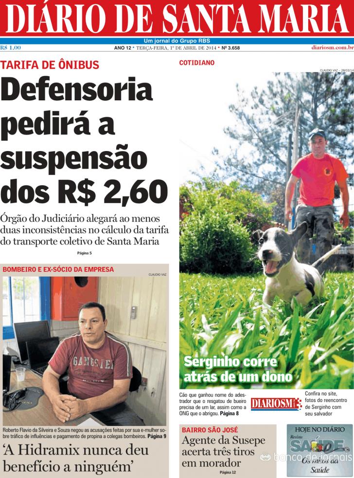 Capa Dirio de Santa Maria - 2014-04-01