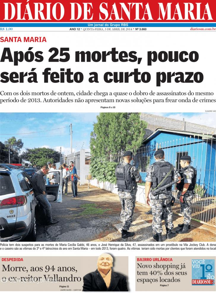 Capa Dirio de Santa Maria - 2014-04-03