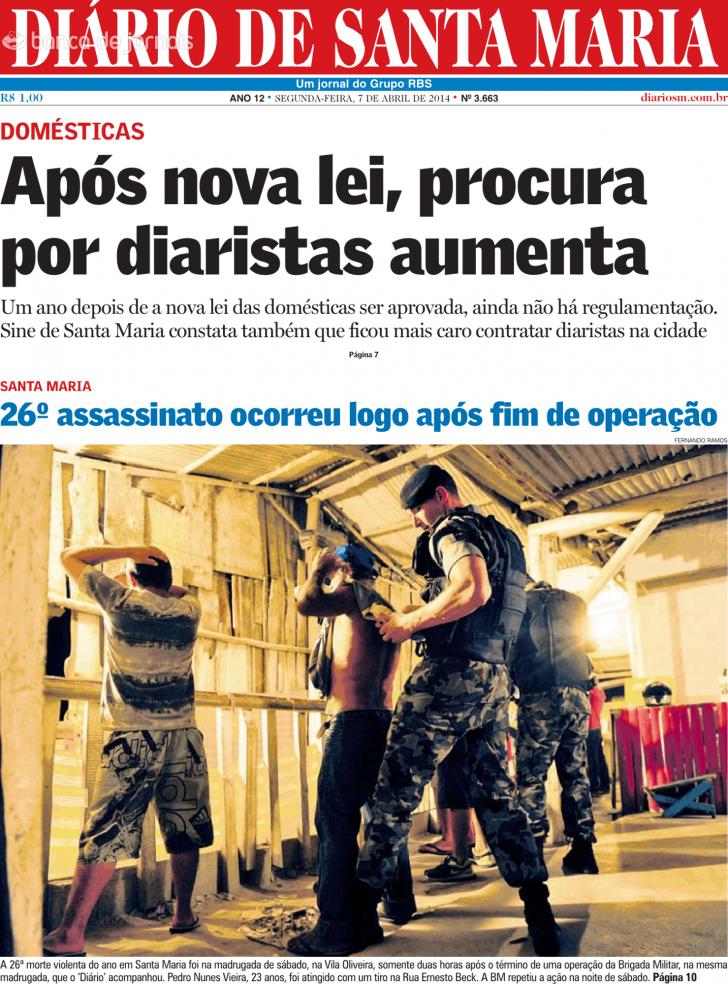 Capa Dirio de Santa Maria - 2014-04-07