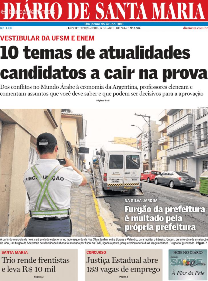 Capa Dirio de Santa Maria - 2014-04-08