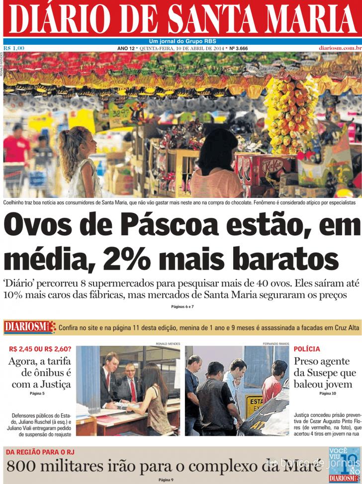 Capa Dirio de Santa Maria - 2014-04-10