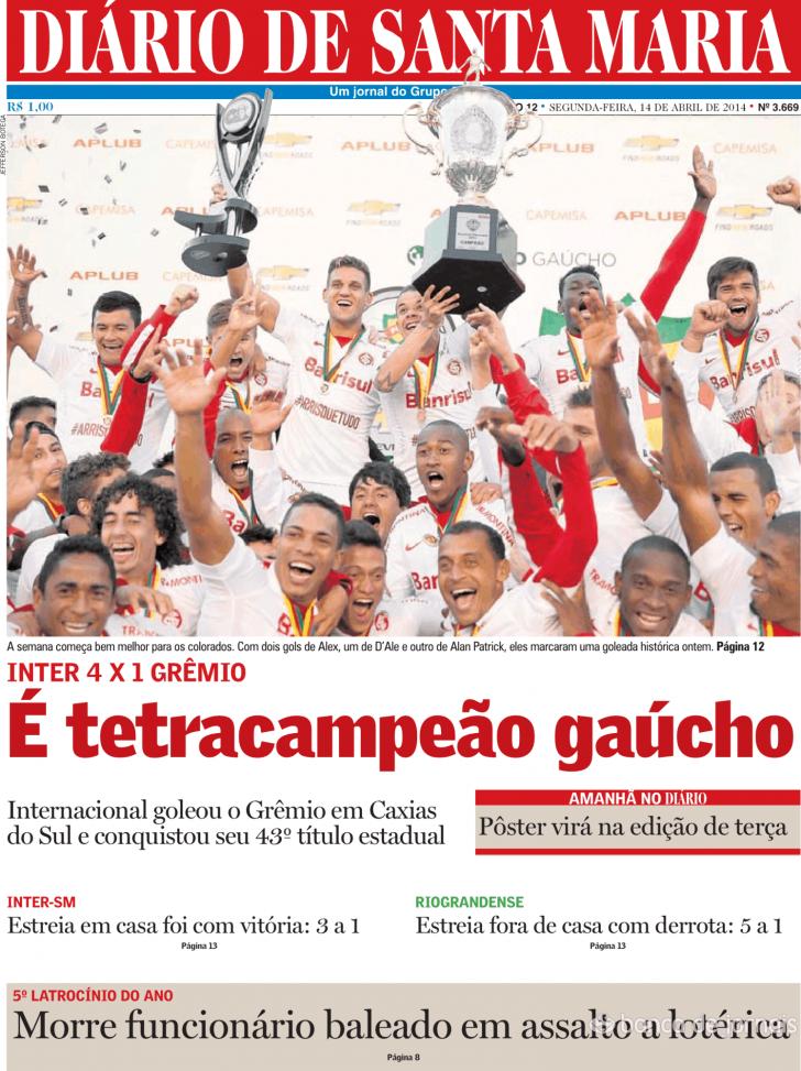 Capa Dirio de Santa Maria - 2014-04-14