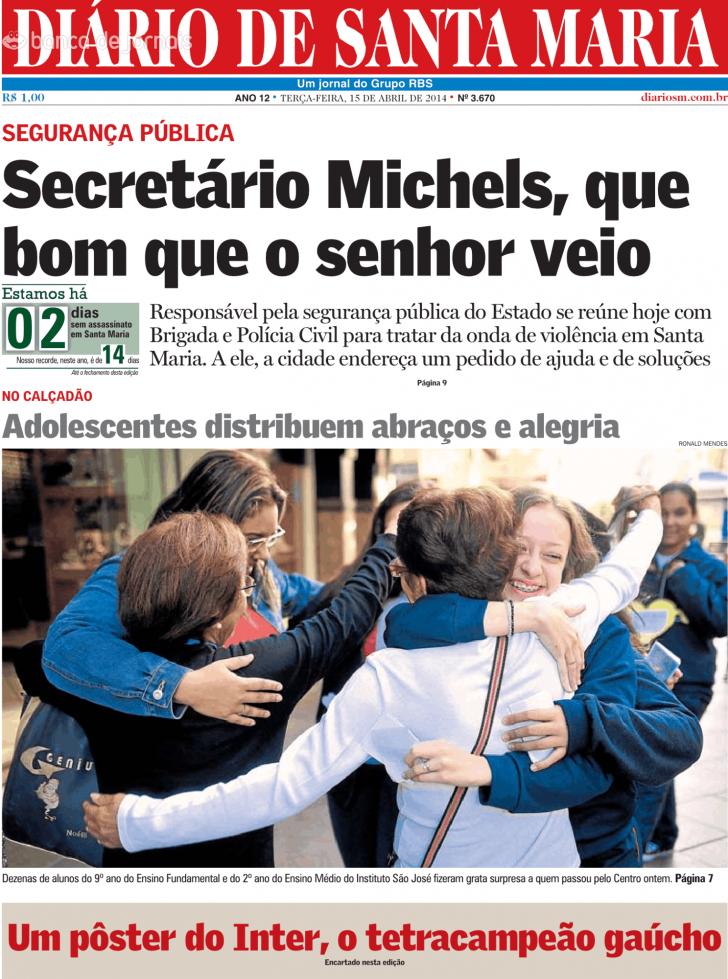 Capa Dirio de Santa Maria - 2014-04-15