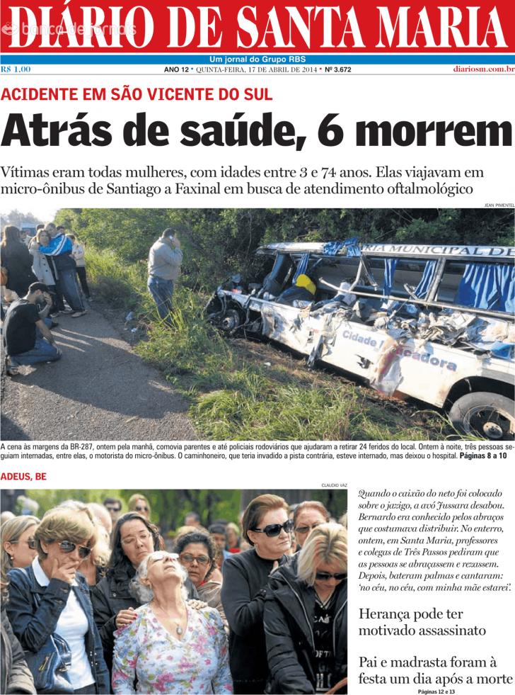 Capa Dirio de Santa Maria - 2014-04-17