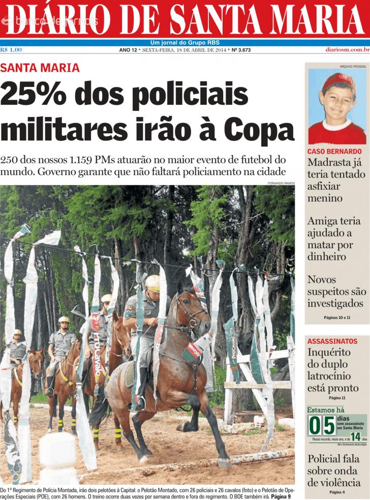 Capa Dirio de Santa Maria - 2014-04-18