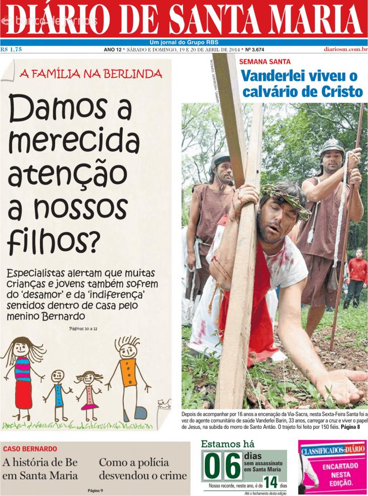 Capa Dirio de Santa Maria - 2014-04-19