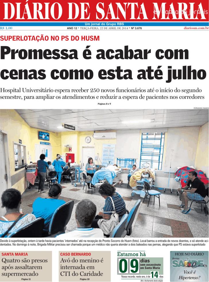 Capa Dirio de Santa Maria - 2014-04-22