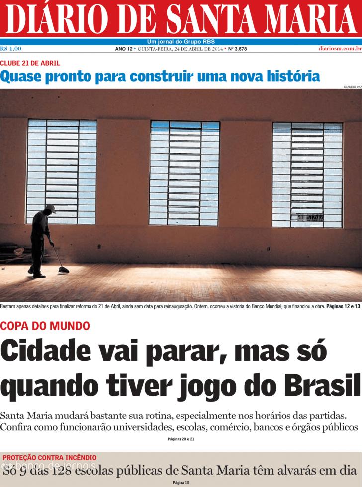Capa Dirio de Santa Maria - 2014-04-24