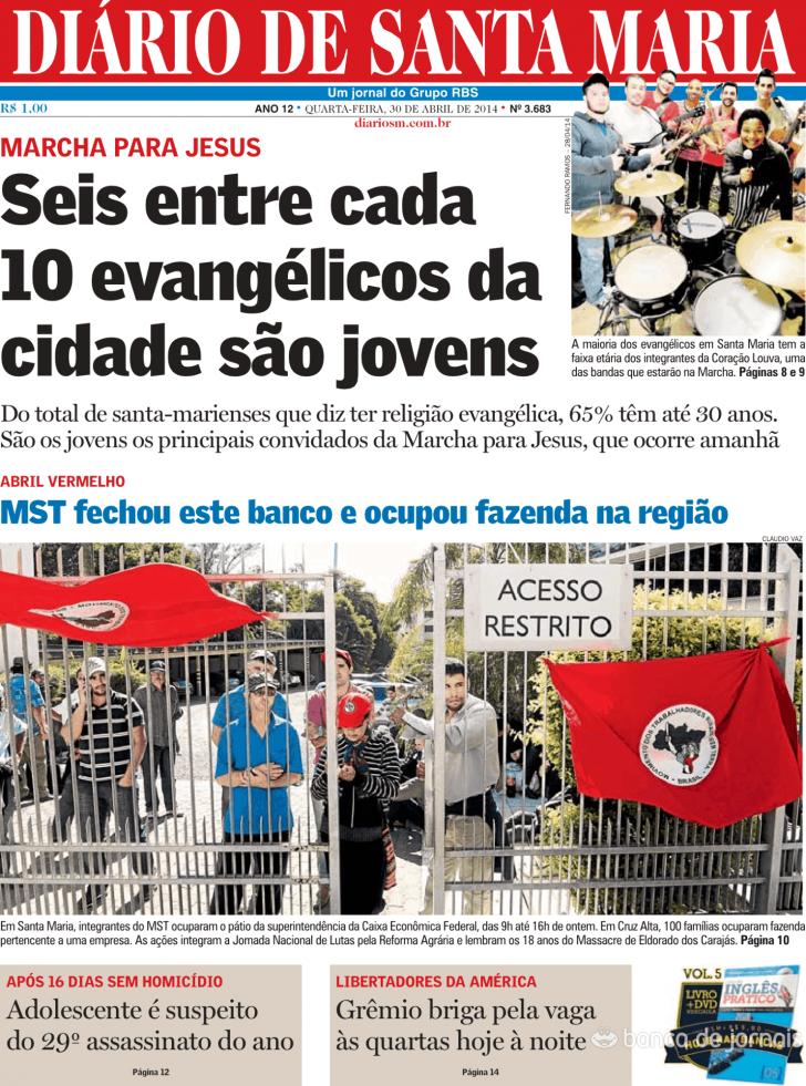 Capa Dirio de Santa Maria - 2014-04-30