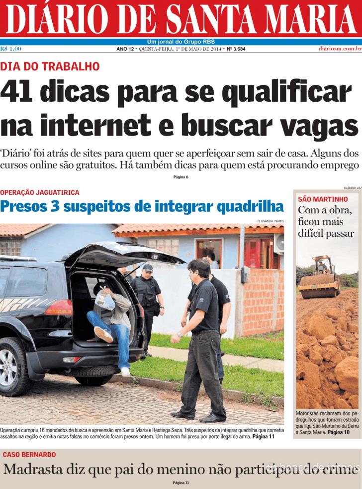 Capa Dirio de Santa Maria - 2014-05-01