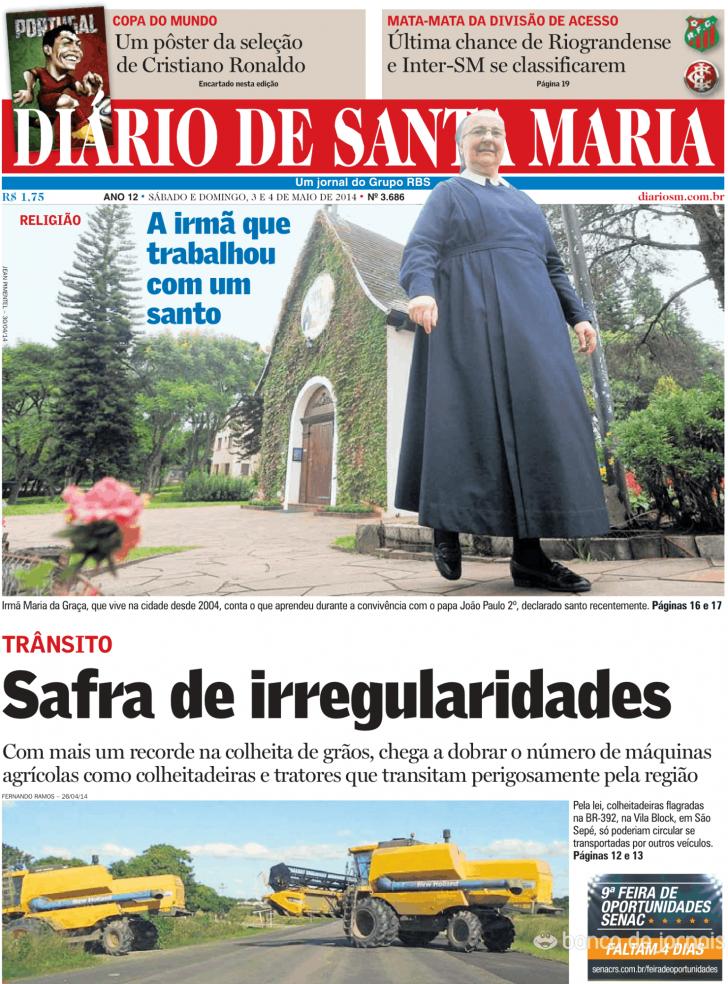 Capa Dirio de Santa Maria - 2014-05-03