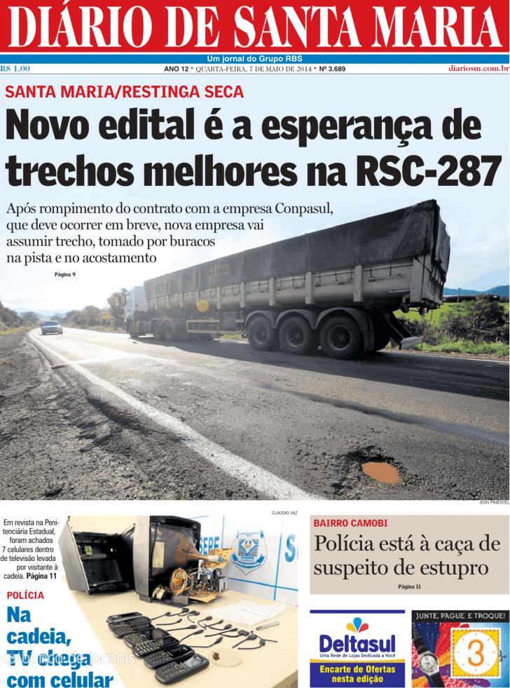 Capa Dirio de Santa Maria - 2014-05-07