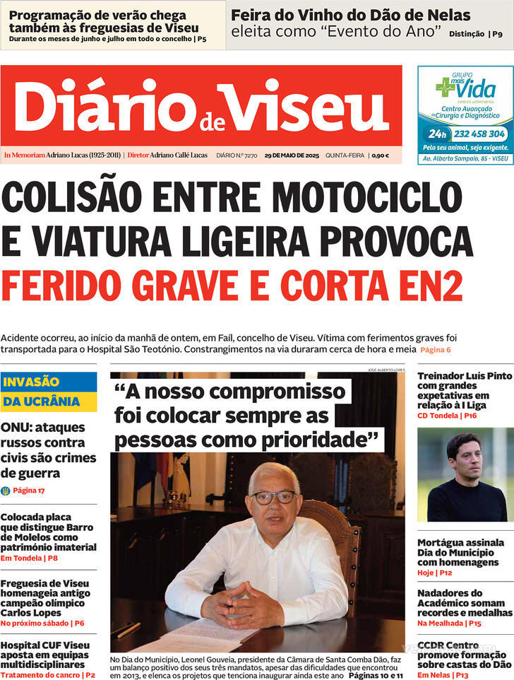 Capa Dirio de Viseu - 2025-05-29
