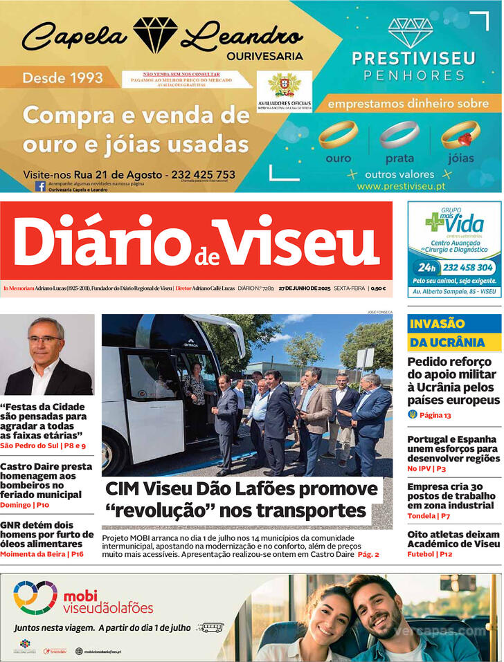 Capa Dirio de Viseu - 2025-06-27