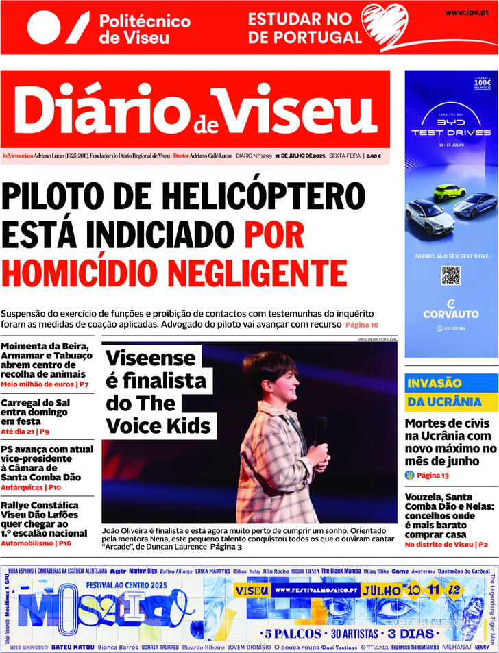 Capa Dirio de Viseu - 2025-07-11