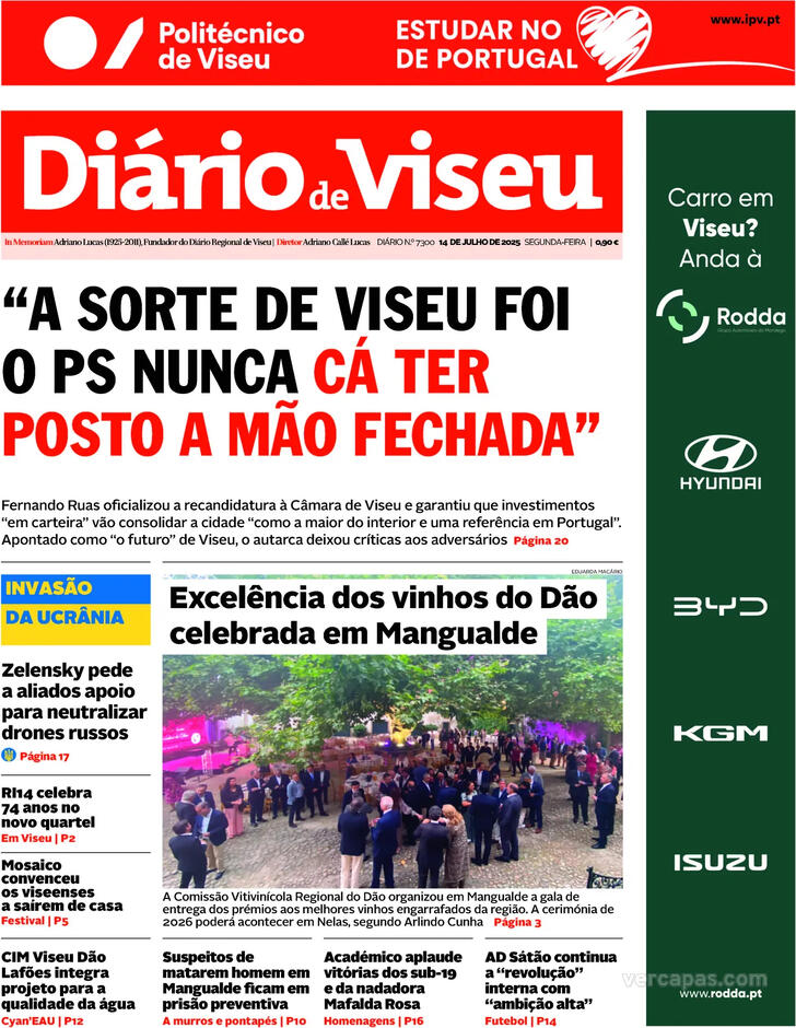 Capa Dirio de Viseu - 2025-07-14