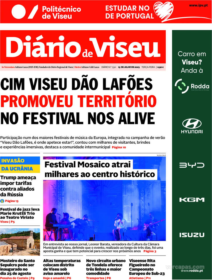 Capa Dirio de Viseu - 2025-07-15