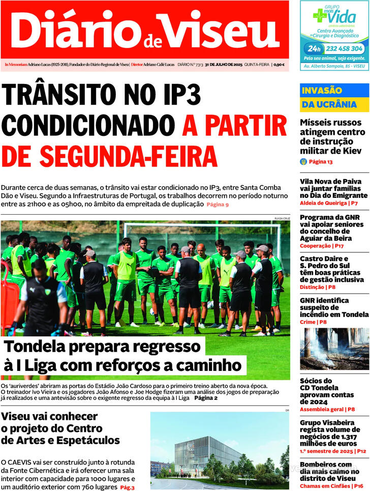 Capa Dirio de Viseu - 2025-07-31