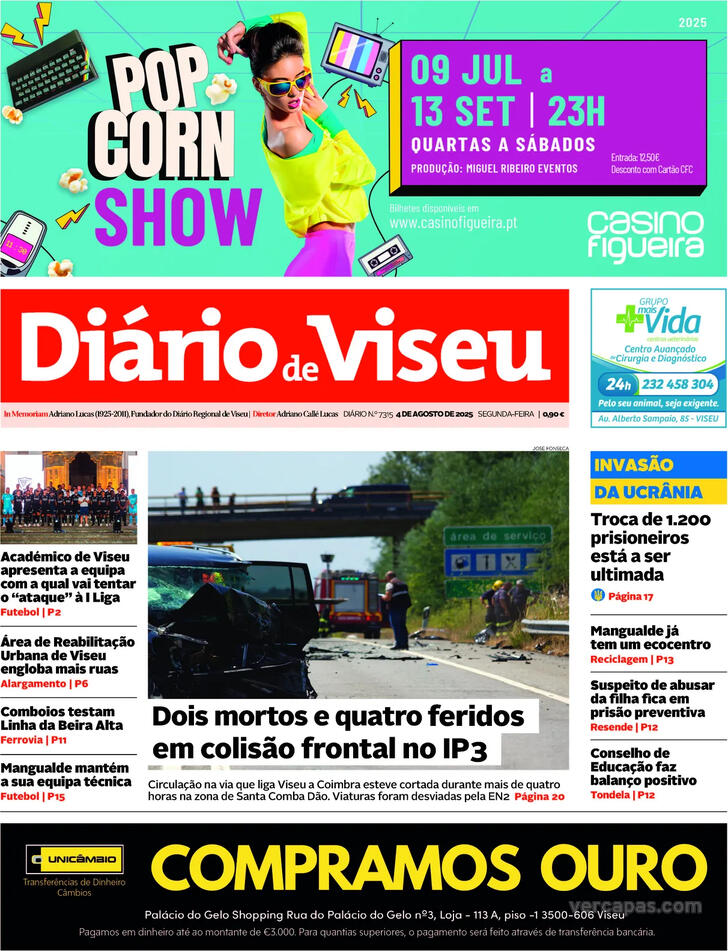 Capa Dirio de Viseu - 2025-08-04