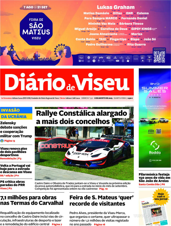 Capa Dirio de Viseu - 2025-08-06