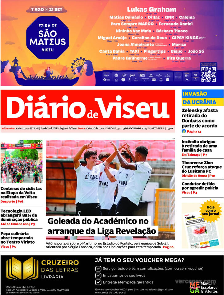 Capa Dirio de Viseu - 2025-08-13