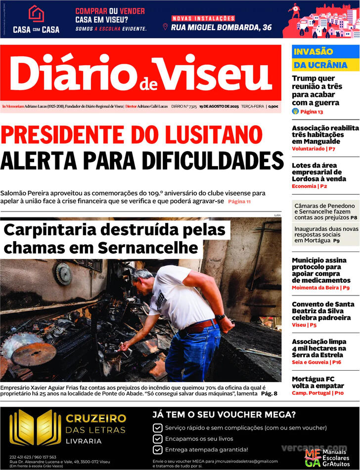 Capa Dirio de Viseu - 2025-08-19
