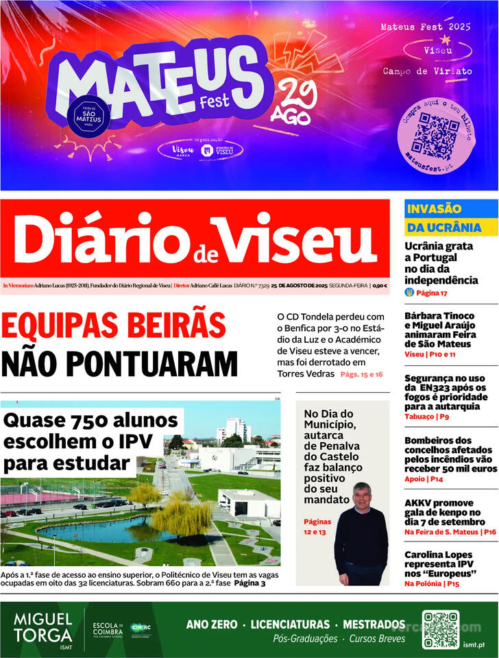 Capa Dirio de Viseu - 2025-08-25