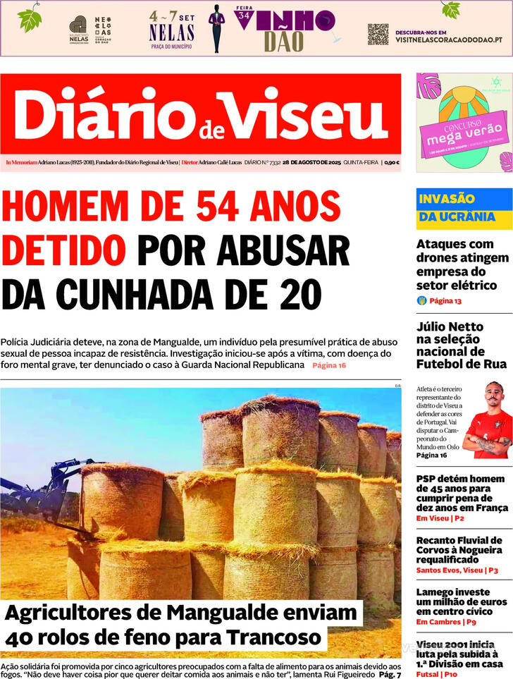 Capa Dirio de Viseu - 2025-08-28
