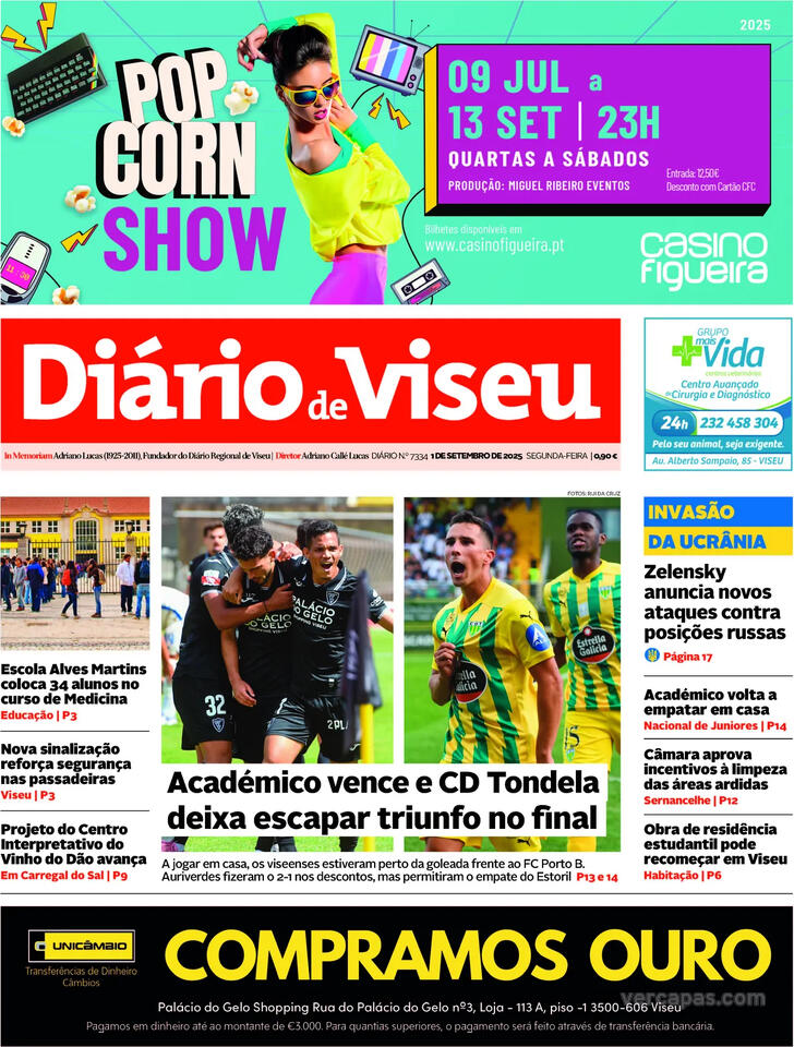 Capa Dirio de Viseu - 2025-09-01