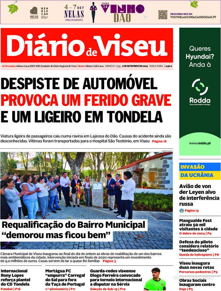 Capa Dirio de Viseu - 2025-09-02