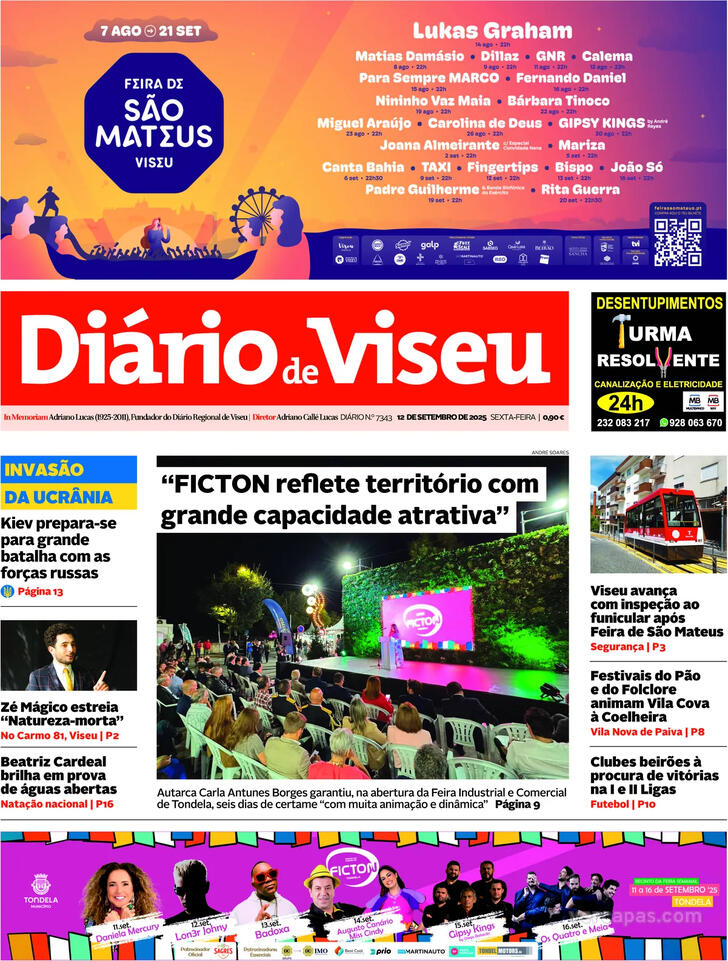 Capa Dirio de Viseu - 2025-09-12