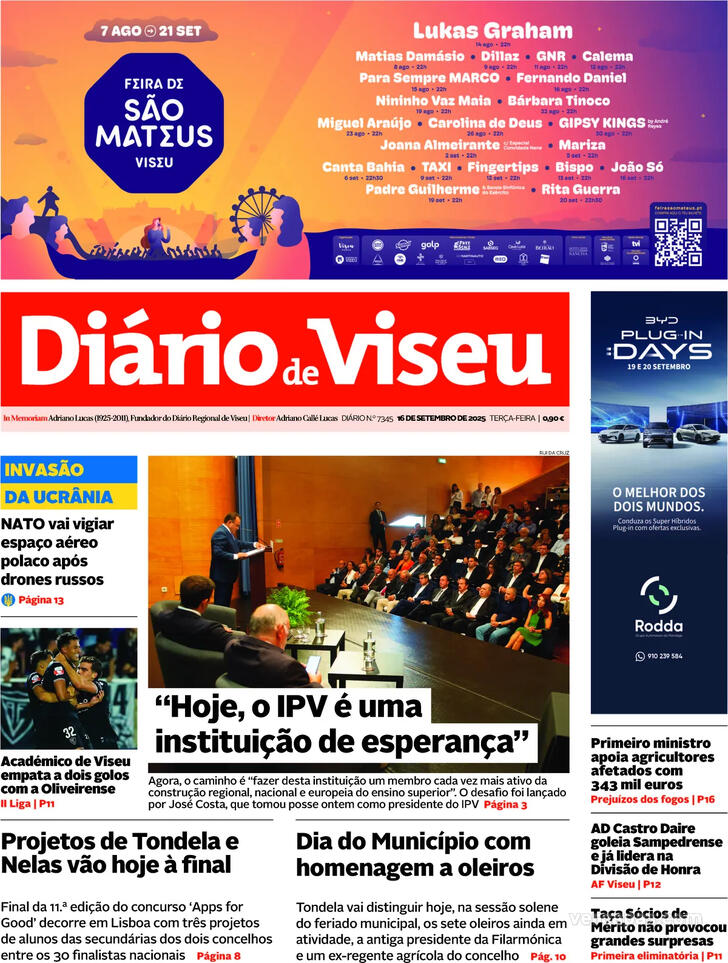 Capa Dirio de Viseu - 2025-09-16