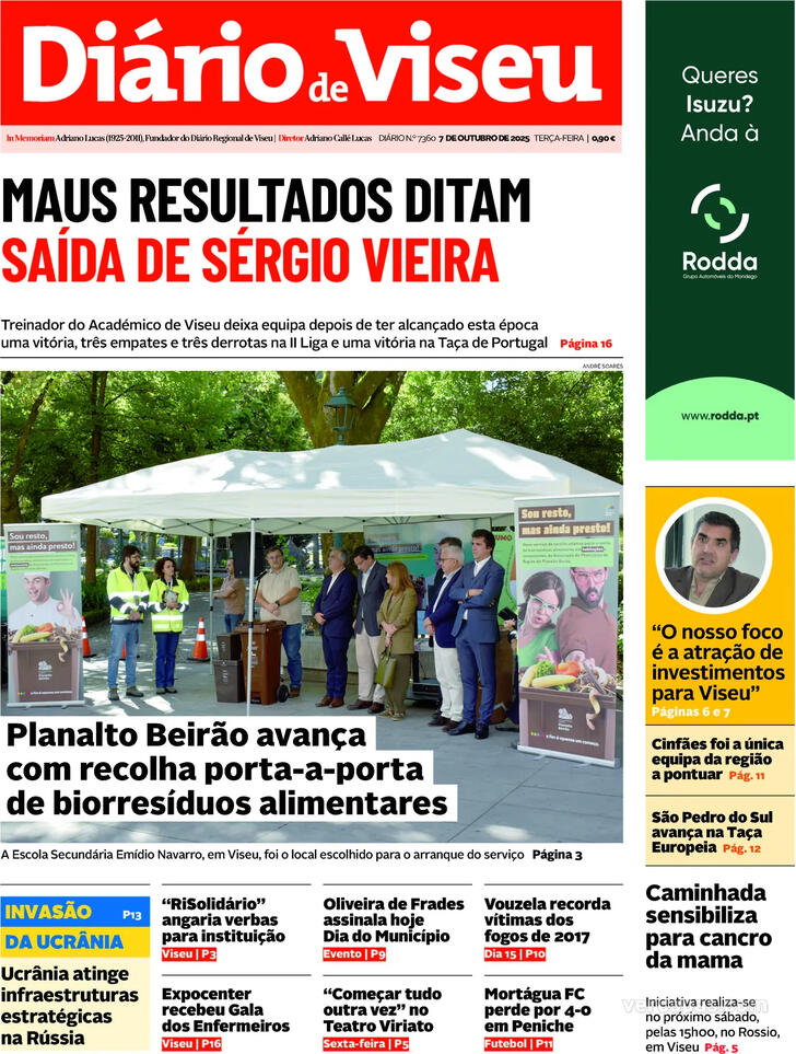 Capa Dirio de Viseu - 2025-10-07