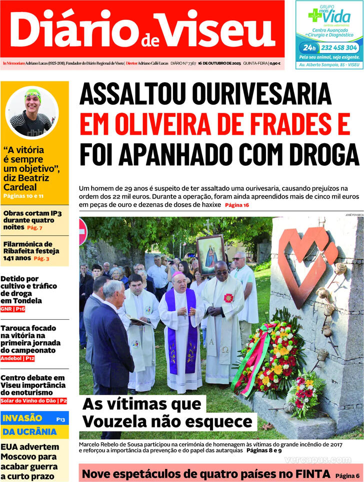 Capa Dirio de Viseu - 2025-10-16