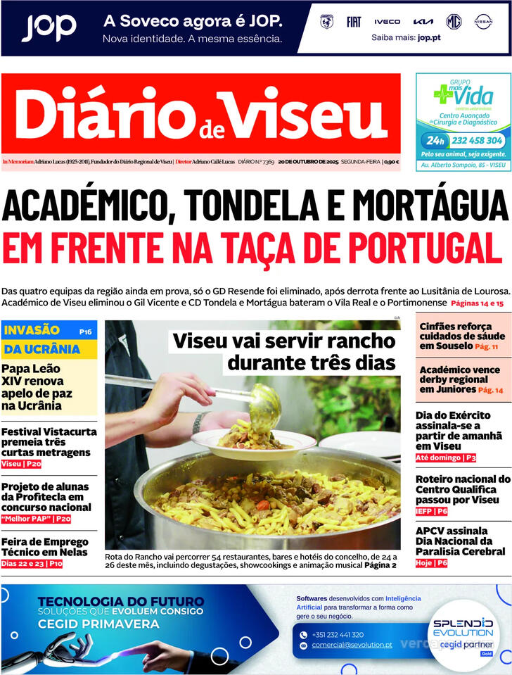 Capa Dirio de Viseu - 2025-10-20
